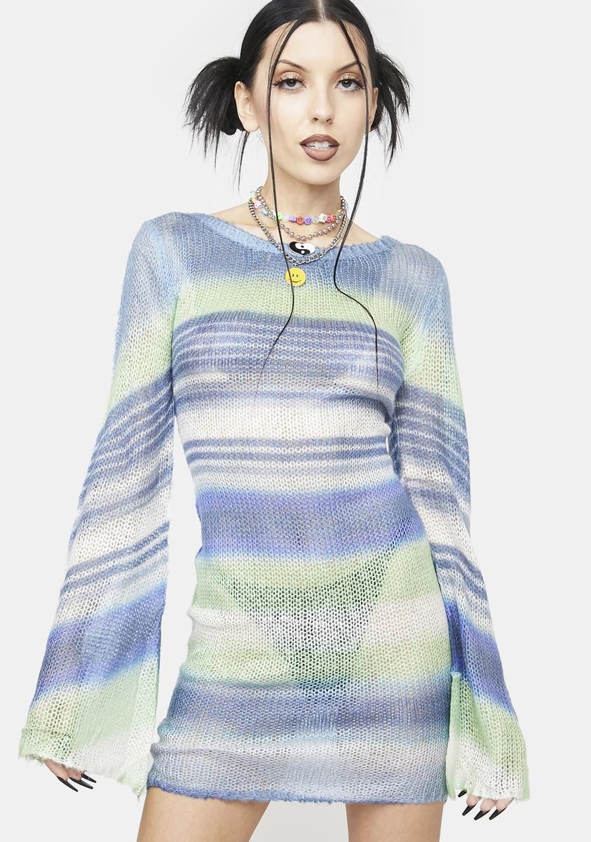 Sheer Elegance Striped Dress sold by Dolls Kill