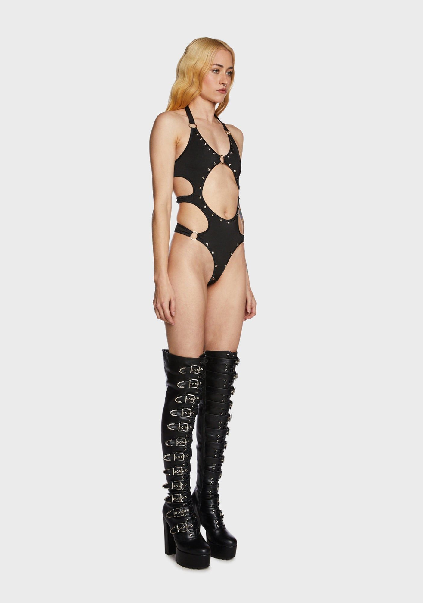 Rockstar Rebellion Cutout Bodysuit sold by Dolls Kill product image thumbnail 4