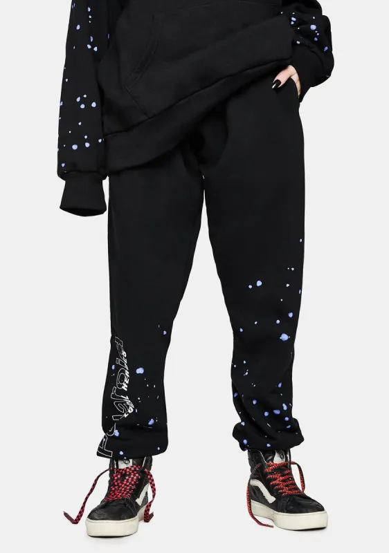 x Polaroid Spray Black Sweatpants sold by Dolls Kill