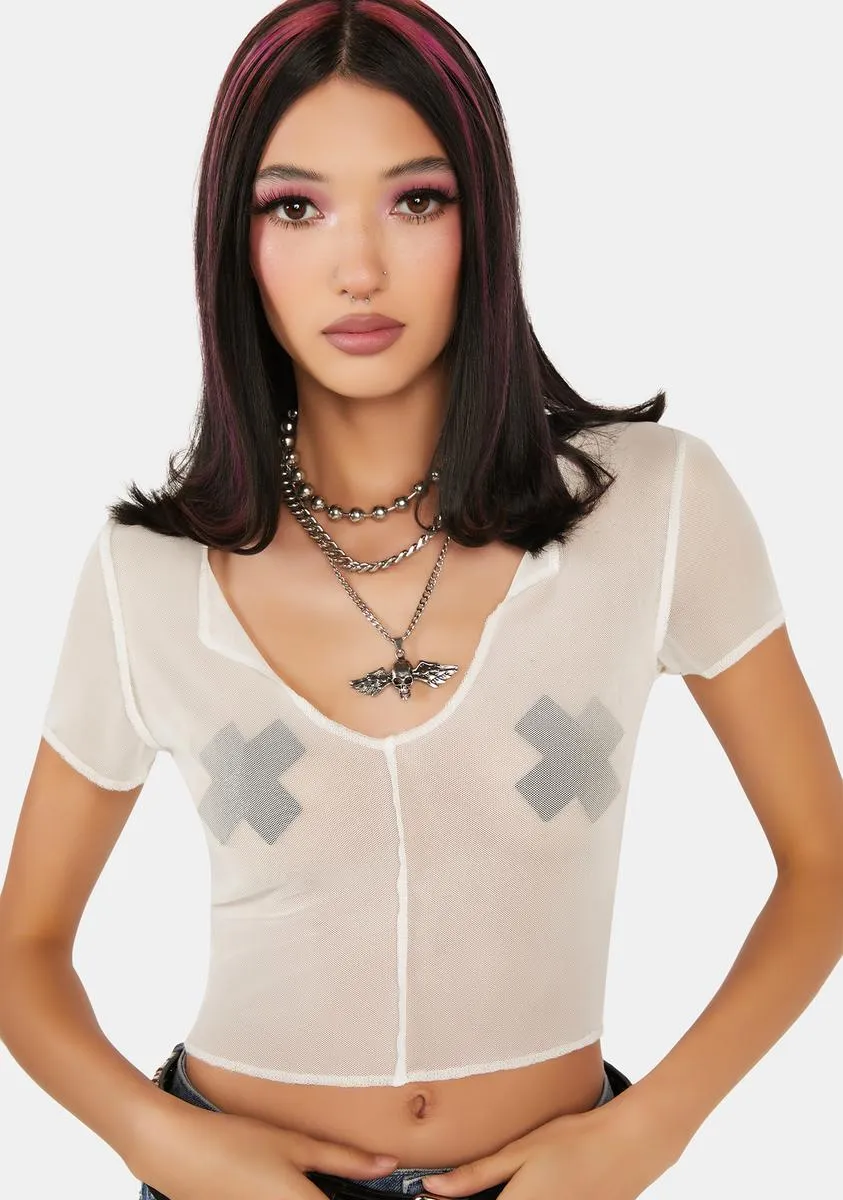 Jealous Ex Mesh Crop Top sold by Dolls Kill