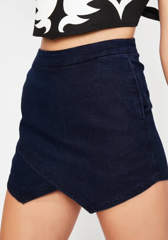 Western Vixen Denim Skort sold by Dolls Kill