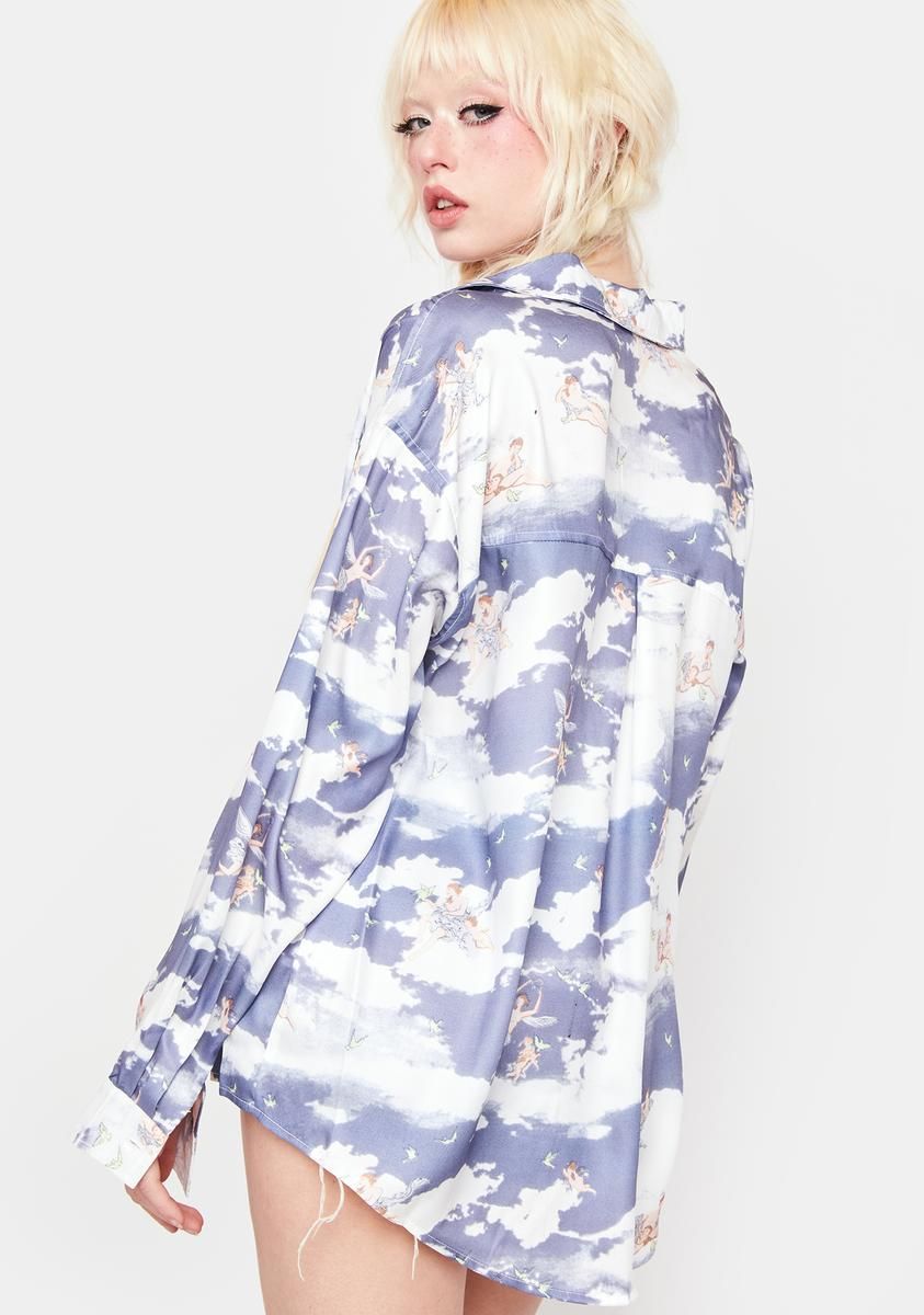 Clouds Button Up Top sold by Dolls Kill product image thumbnail 4