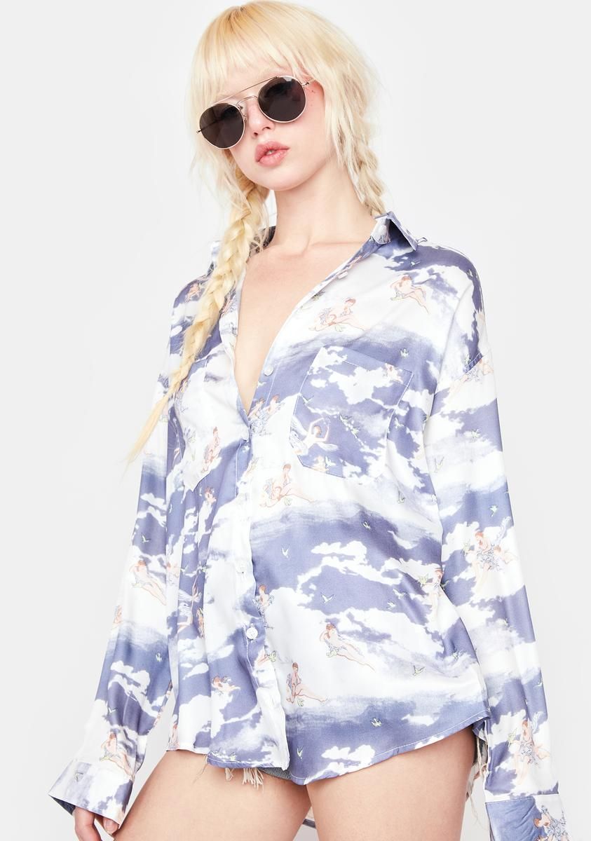 Clouds Button Up Top sold by Dolls Kill product image thumbnail 2