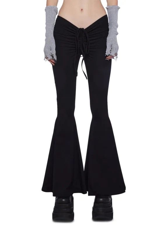 Fader V-Cut Washed Bell Bottoms - Black sold by Dolls Kill