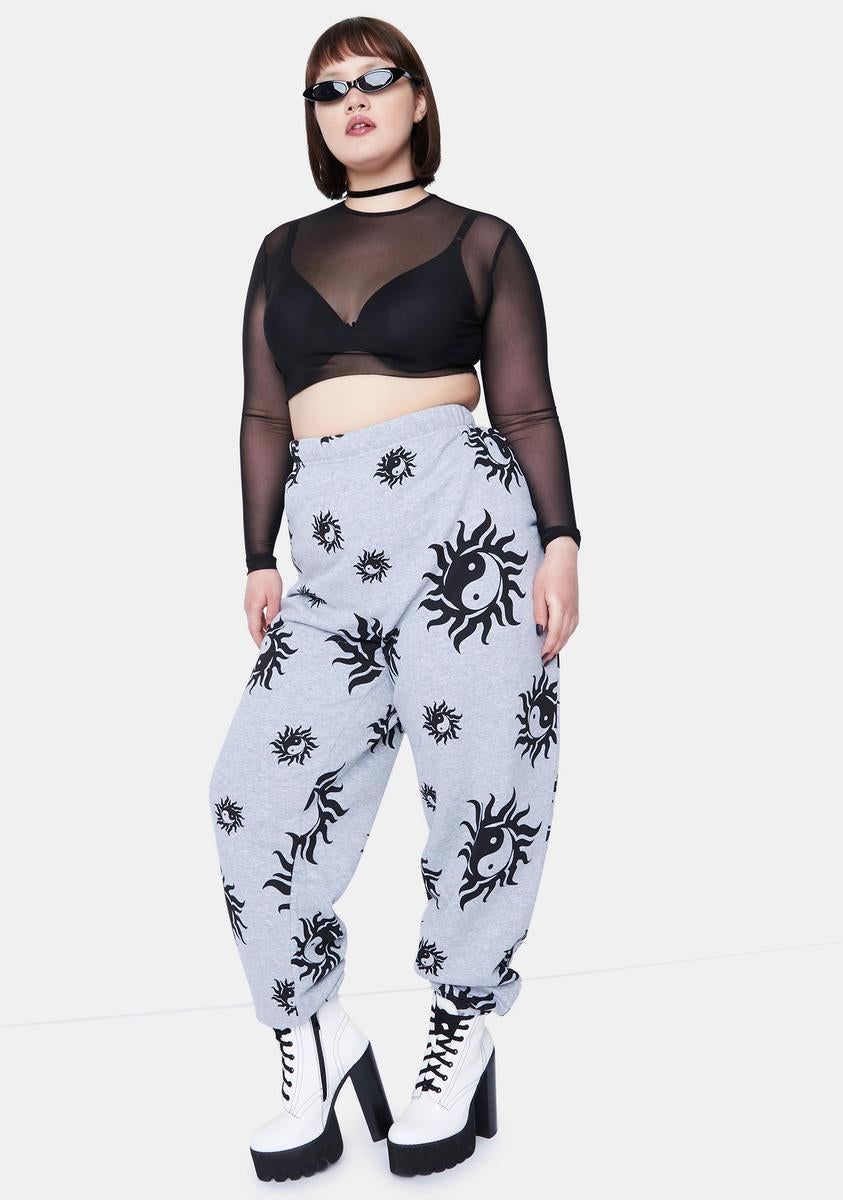 Plus Yin Yang Grey Marl Joggers sold by Dolls Kill product image thumbnail 3