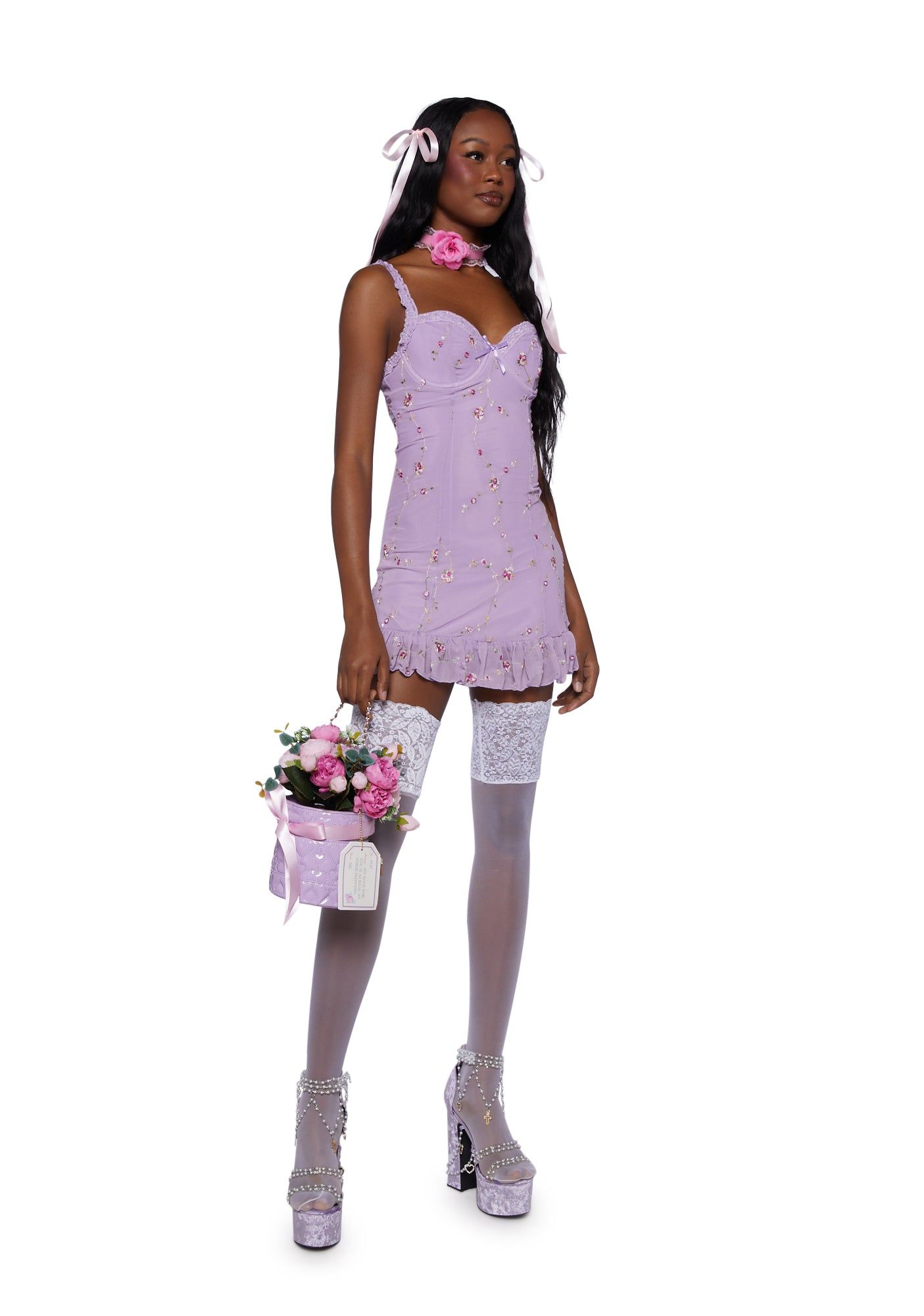 I'm Baby Mini Slip Dress- Purple sold by Dolls Kill product image thumbnail 2