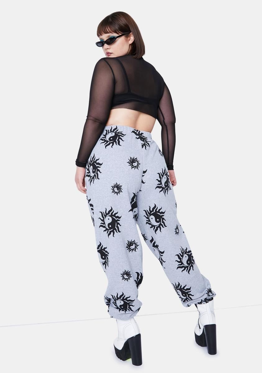 Plus Yin Yang Grey Marl Joggers sold by Dolls Kill product image thumbnail 4