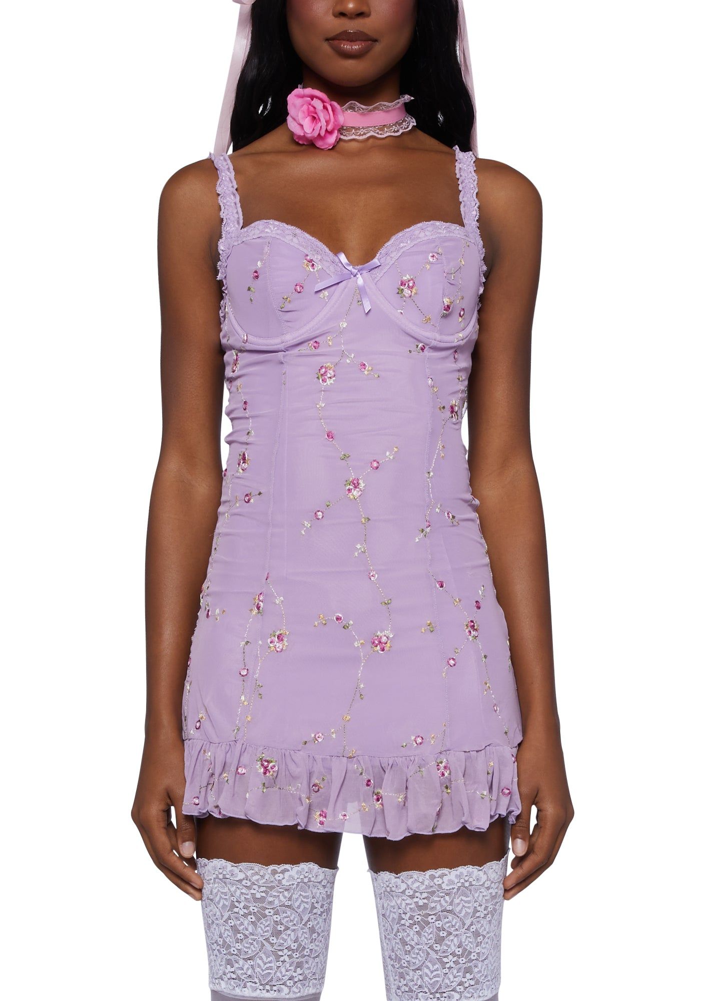 I'm Baby Mini Slip Dress- Purple sold by Dolls Kill product image thumbnail 5