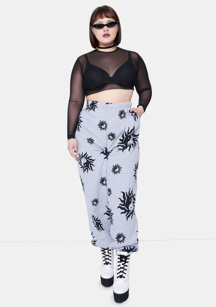 Plus Yin Yang Grey Marl Joggers sold by Dolls Kill product image thumbnail 2