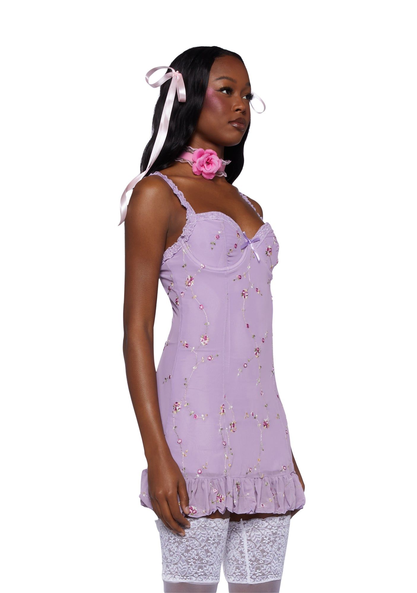 I'm Baby Mini Slip Dress- Purple sold by Dolls Kill product image thumbnail 3