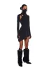 Frequency Asymmetrical Hooded Mini Dress - Black sold by Dolls Kill