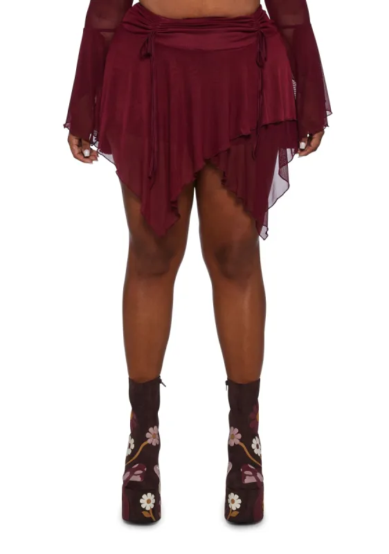 Plus Wild Attraction Mesh Mini Skirt- Red sold by Dolls Kill