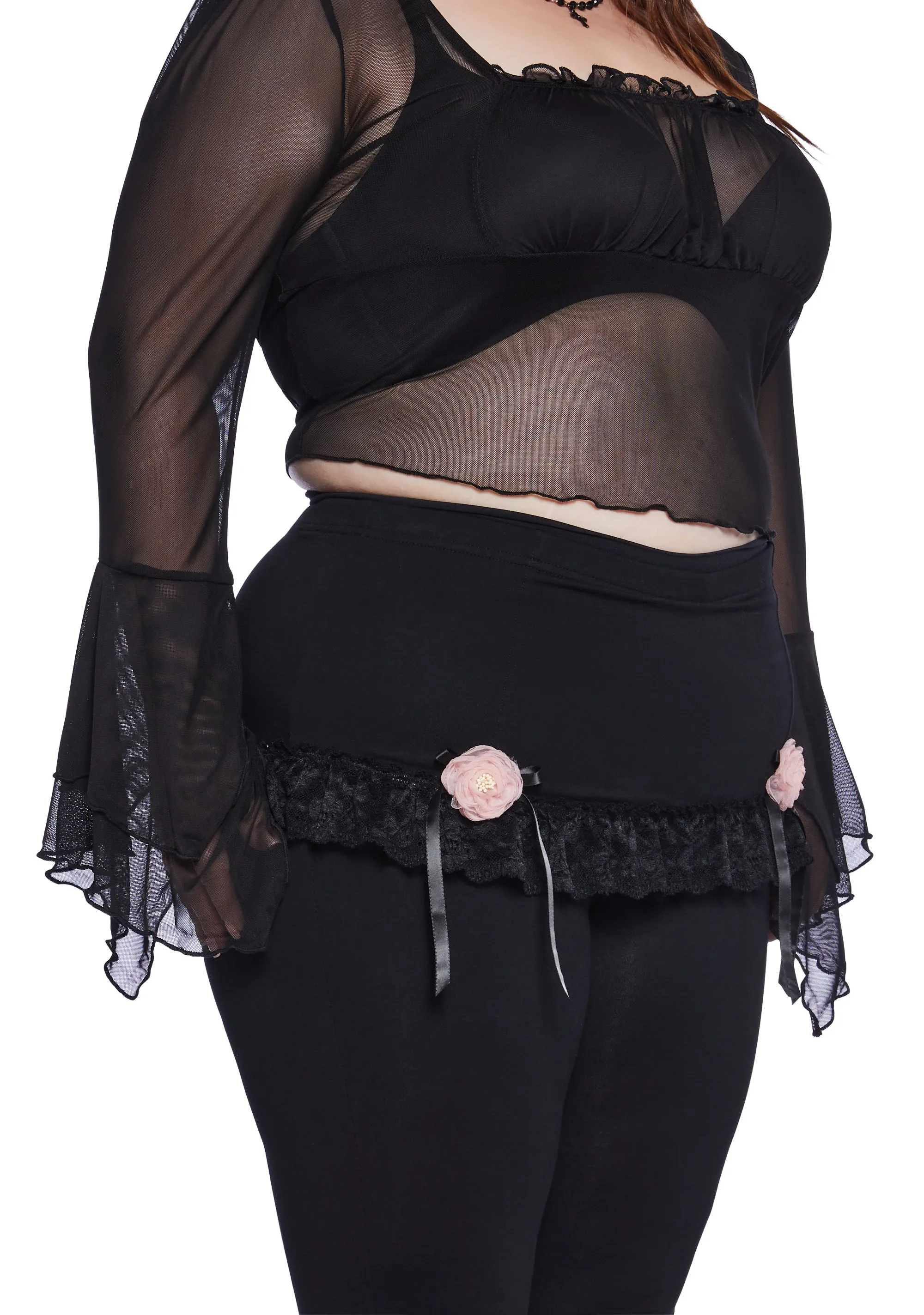 Plus Into The Shadows Crop Top - Black sold by Dolls Kill product image thumbnail 5