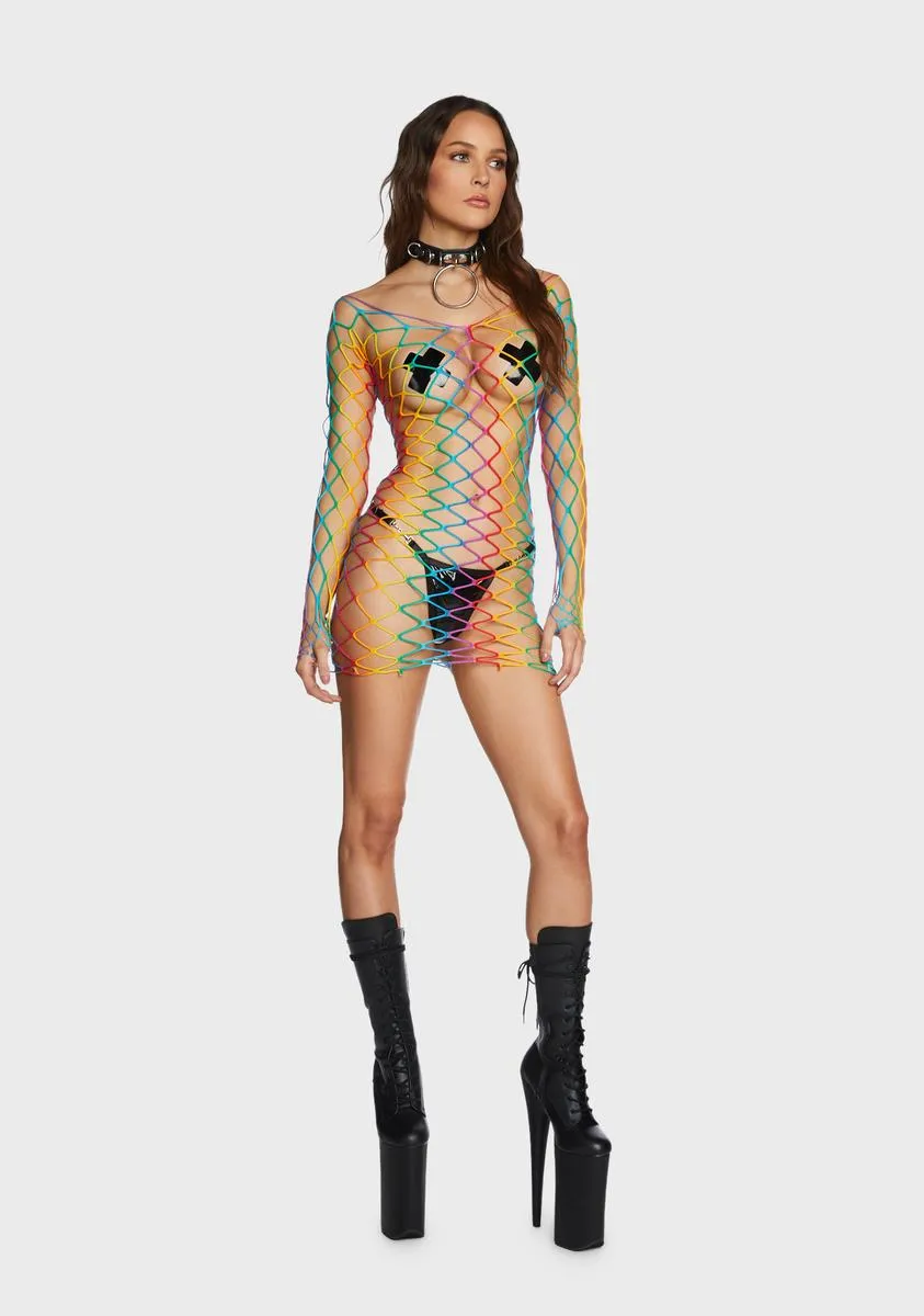 Trippy Hype Fishnet Bodystocking sold by Dolls Kill product image thumbnail 5