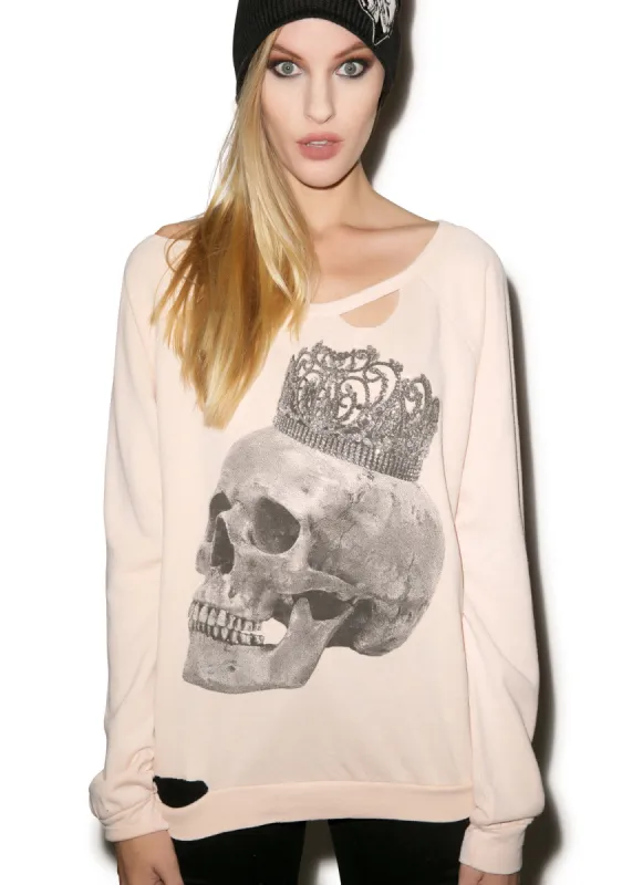 Crowned Skull Sweater sold by Dolls Kill