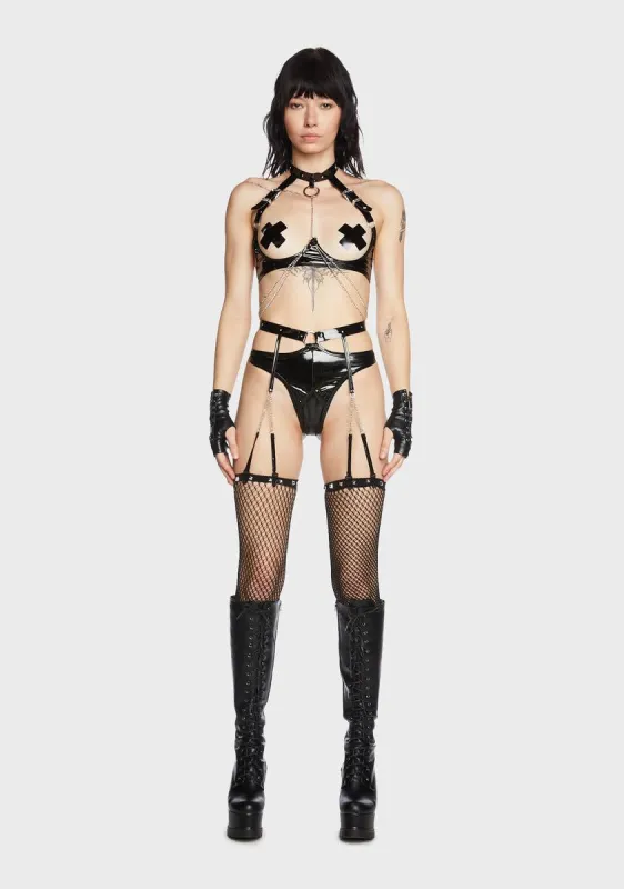 Midnight Exhibitionist Lingerie Set sold by Dolls Kill