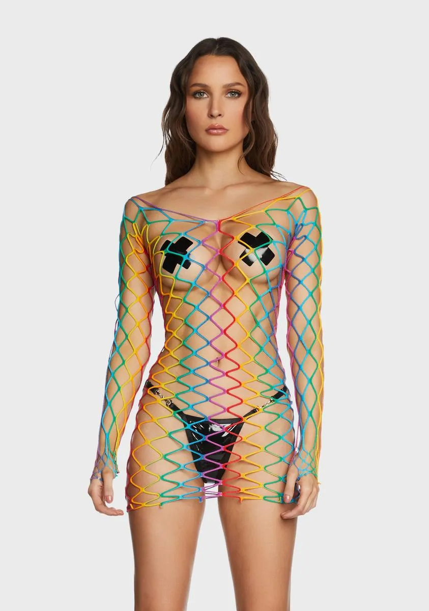 Trippy Hype Fishnet Bodystocking sold by Dolls Kill