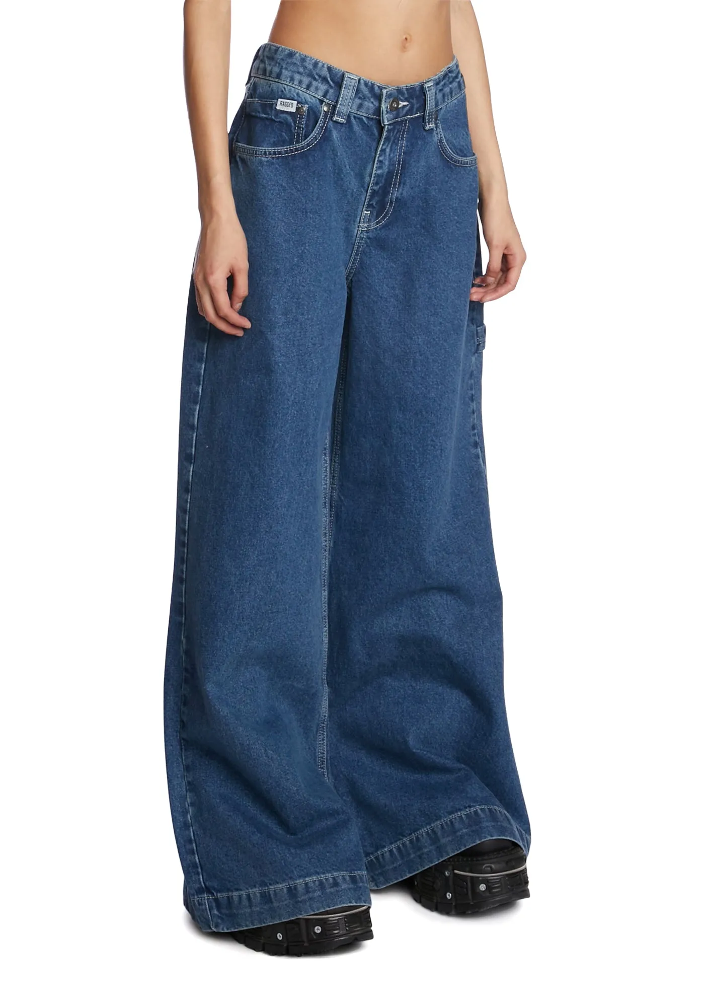 Mid Blue Sweeper Jeans sold by Dolls Kill product image thumbnail 3