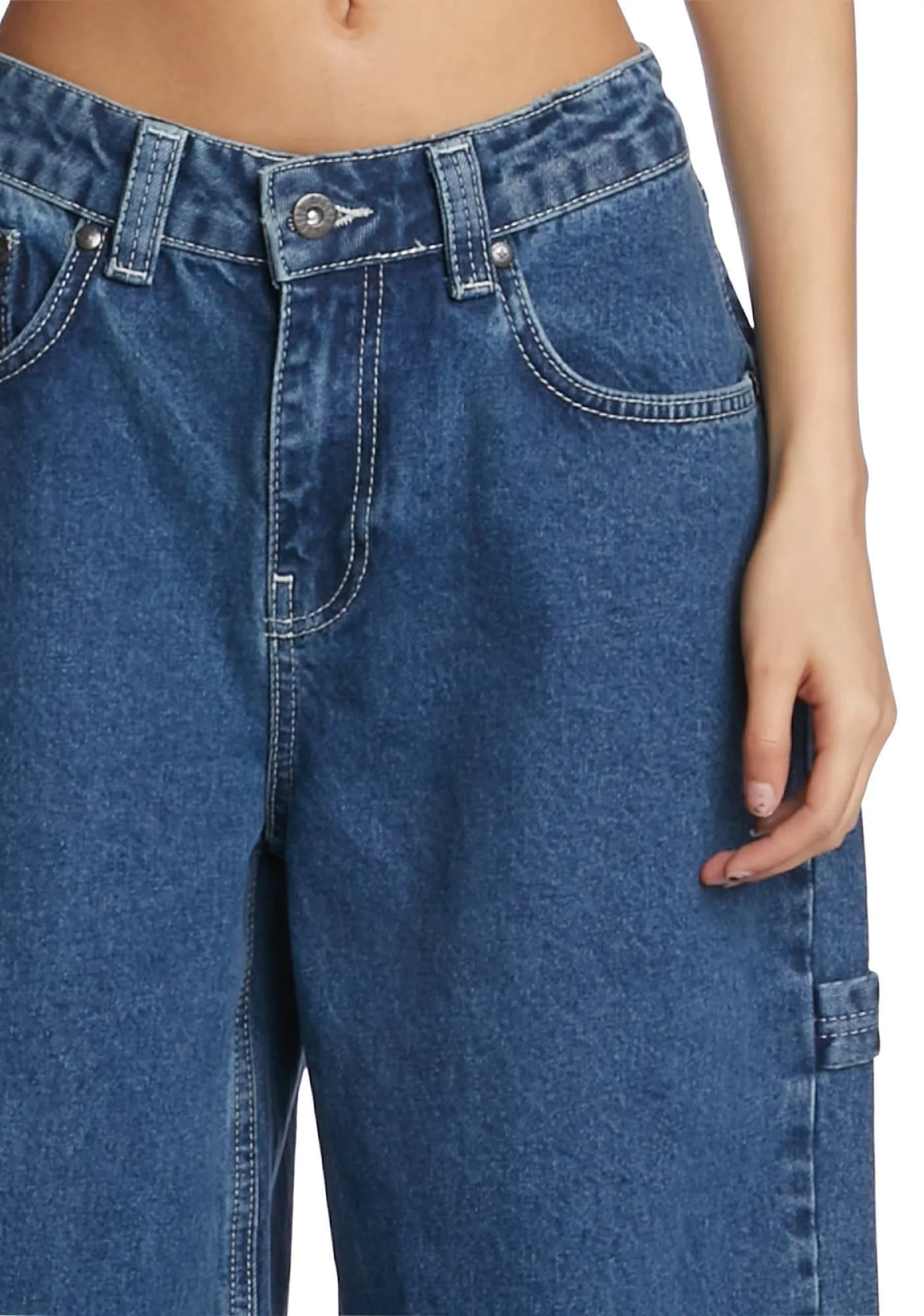 Mid Blue Sweeper Jeans sold by Dolls Kill product image thumbnail 5