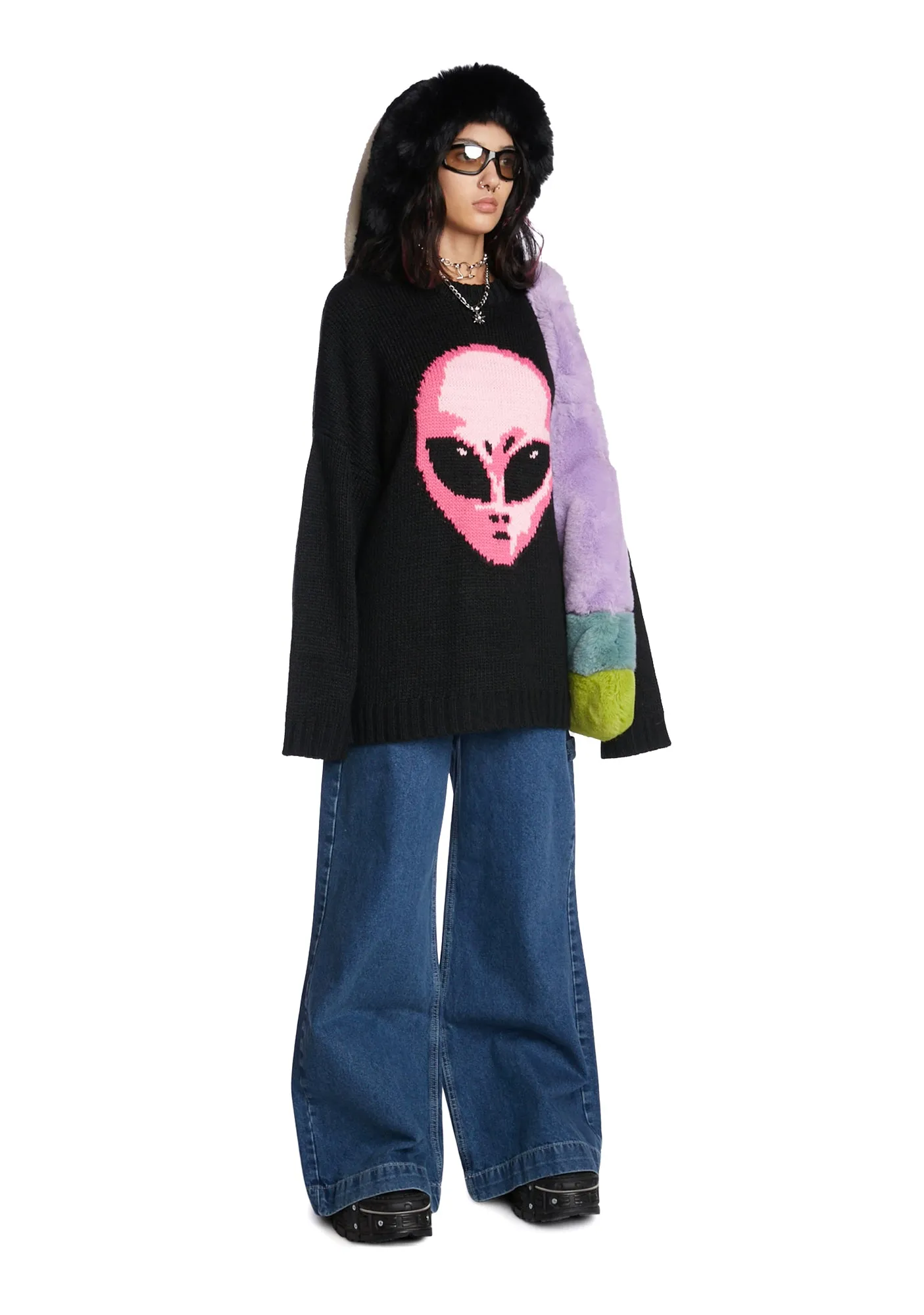 Mid Blue Sweeper Jeans sold by Dolls Kill product image thumbnail 2
