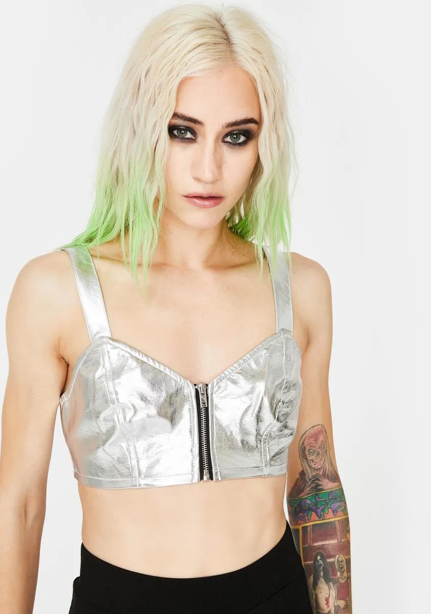 Metallic Extra Crop Top sold by Dolls Kill