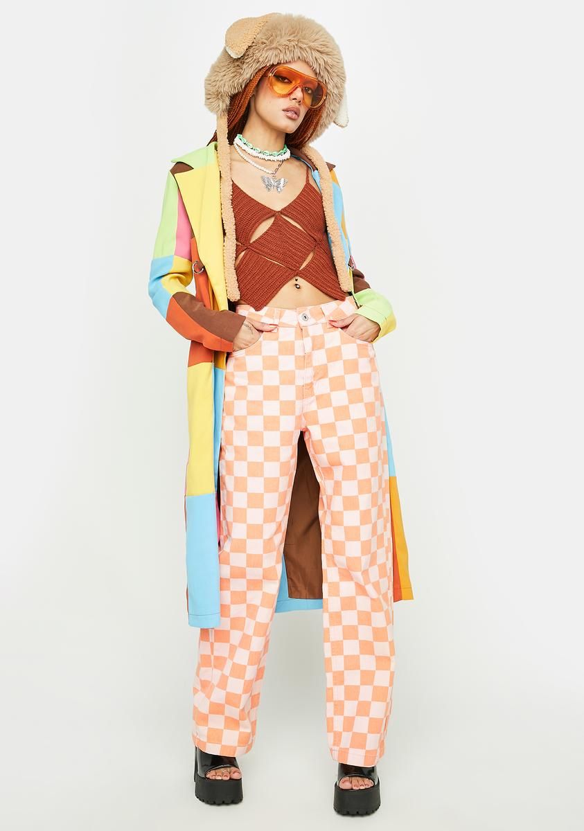 Orange Rook Checkered Jeans sold by Dolls Kill product image thumbnail 2