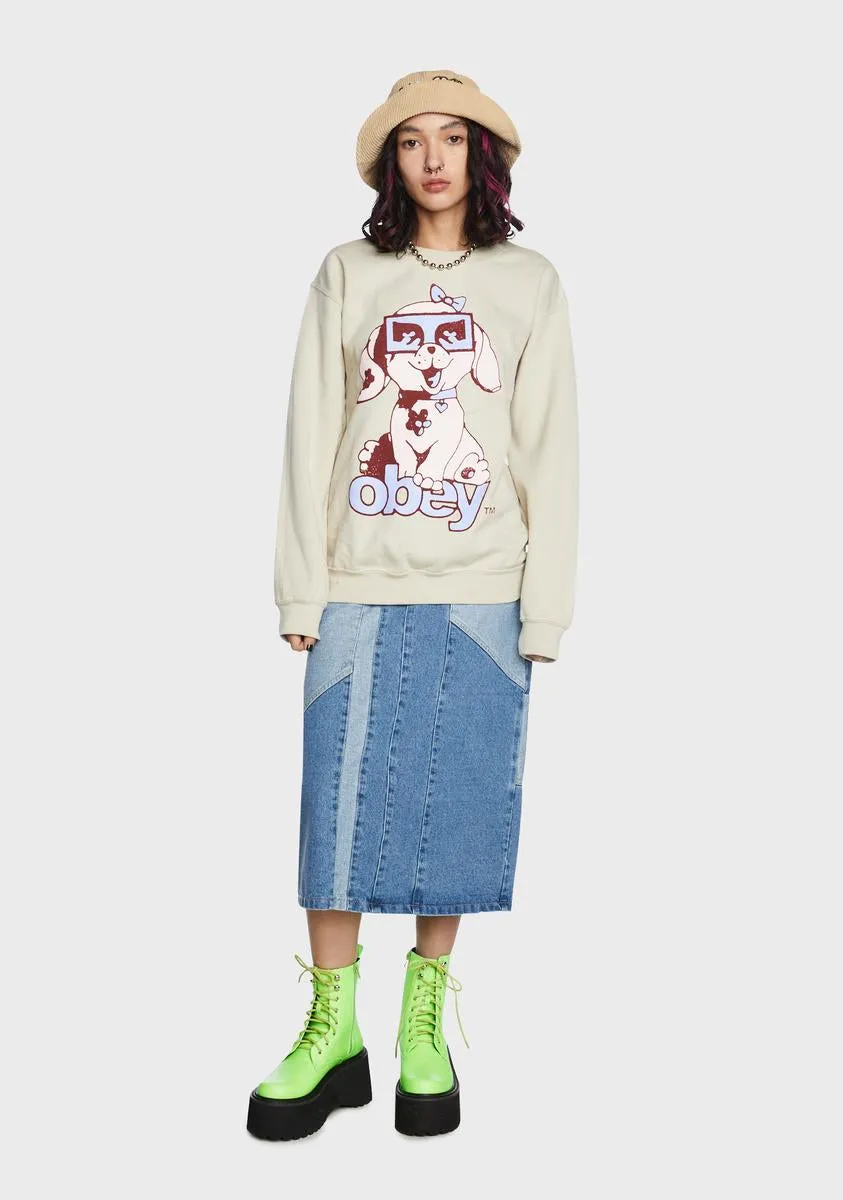Obey Puppy Old School Crewneck Sweater sold by Dolls Kill product image thumbnail 3