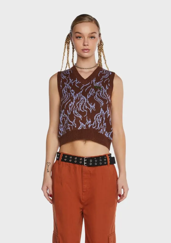 Flame Sweater Vest sold by Dolls Kill