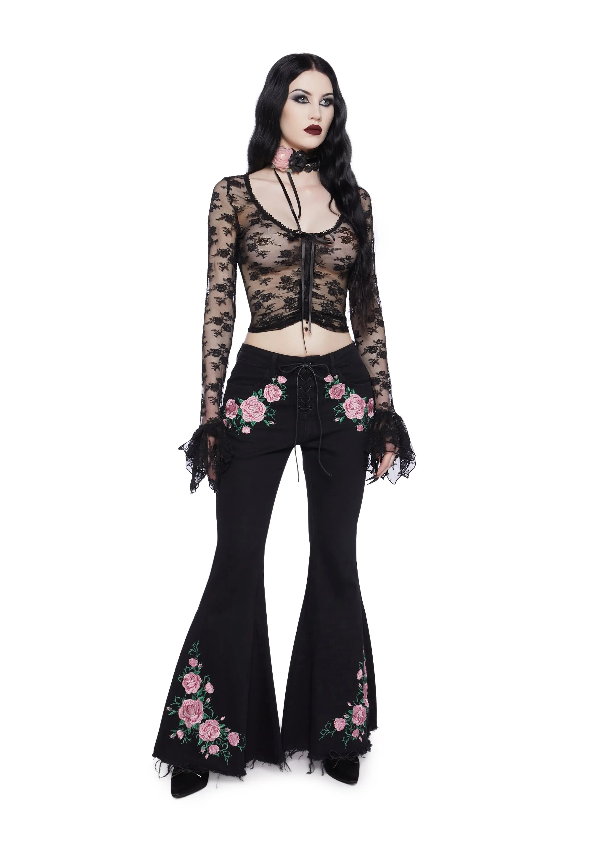 Spellbound Matters Long Sleeve Top - Black sold by Dolls Kill product image thumbnail 3