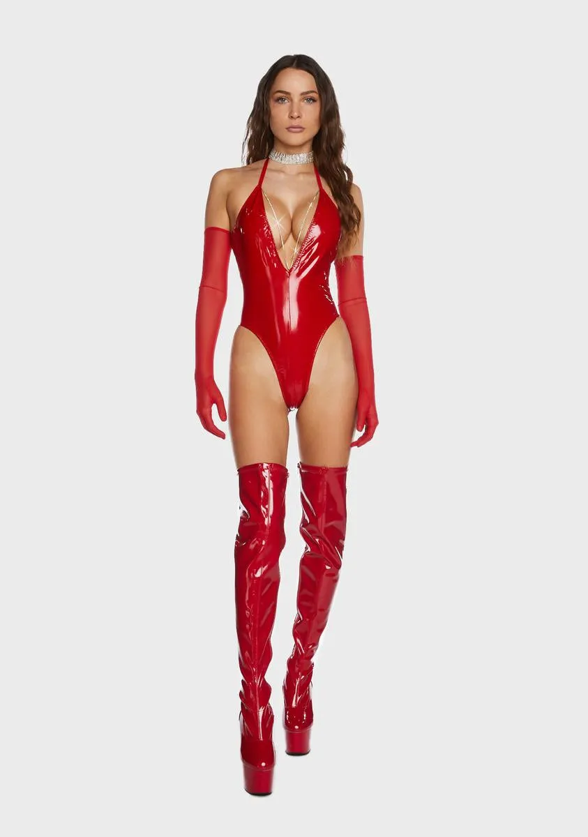 Liquid Diamonds Vinyl Bodysuit sold by Dolls Kill product image thumbnail 4