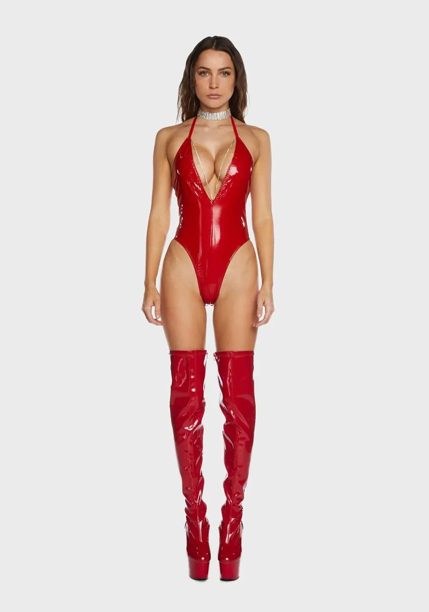 Liquid Diamonds Vinyl Bodysuit sold by Dolls Kill
