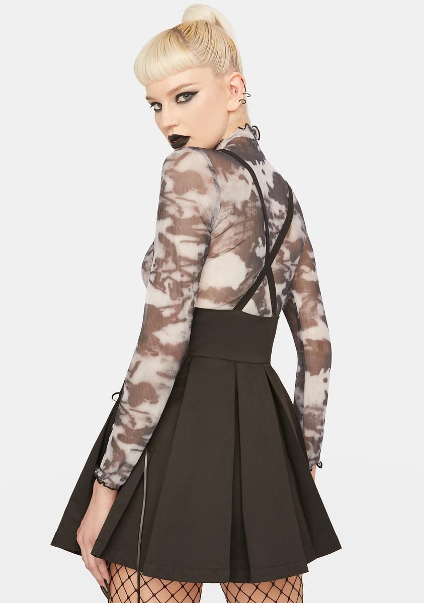 Side Rope Pleated Pinafore Dress sold by Dolls Kill product image thumbnail 4