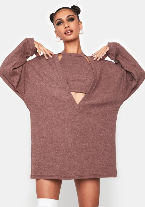 Stuck On You Sweater Dress Set sold by Dolls Kill