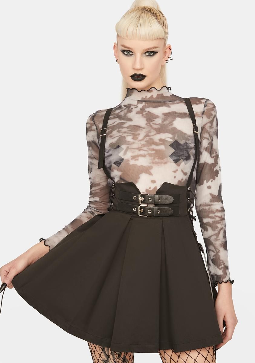 Side Rope Pleated Pinafore Dress sold by Dolls Kill product image thumbnail 2