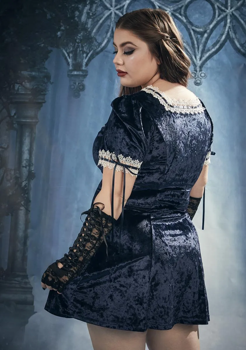 Plus Will Never Wilt Crushed Velvet Mini Dress sold by Dolls Kill product image thumbnail 4