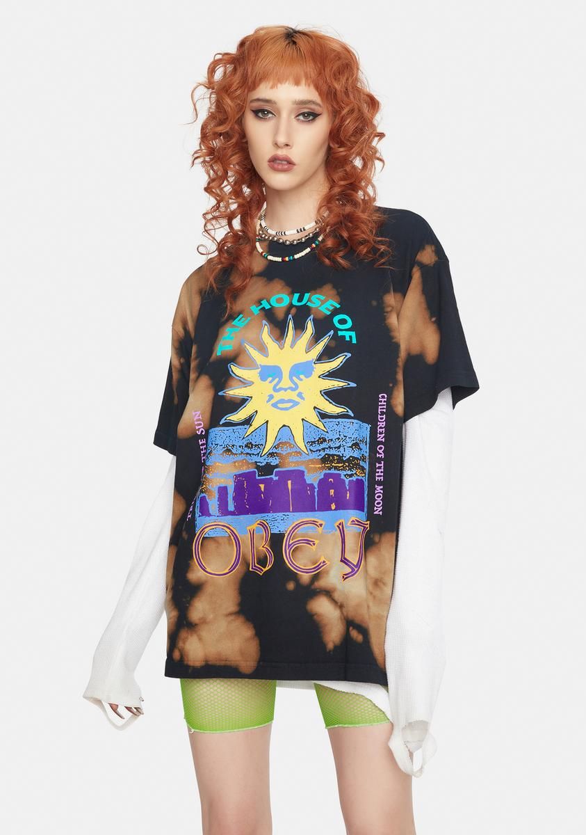 House Of Obey Tie Dye Graphic Tee sold by Dolls Kill
