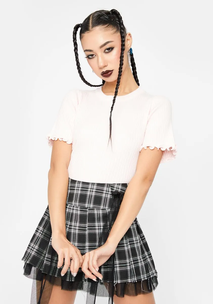 Pink Rib True Knit Crop Jersey sold by Dolls Kill product image thumbnail 2