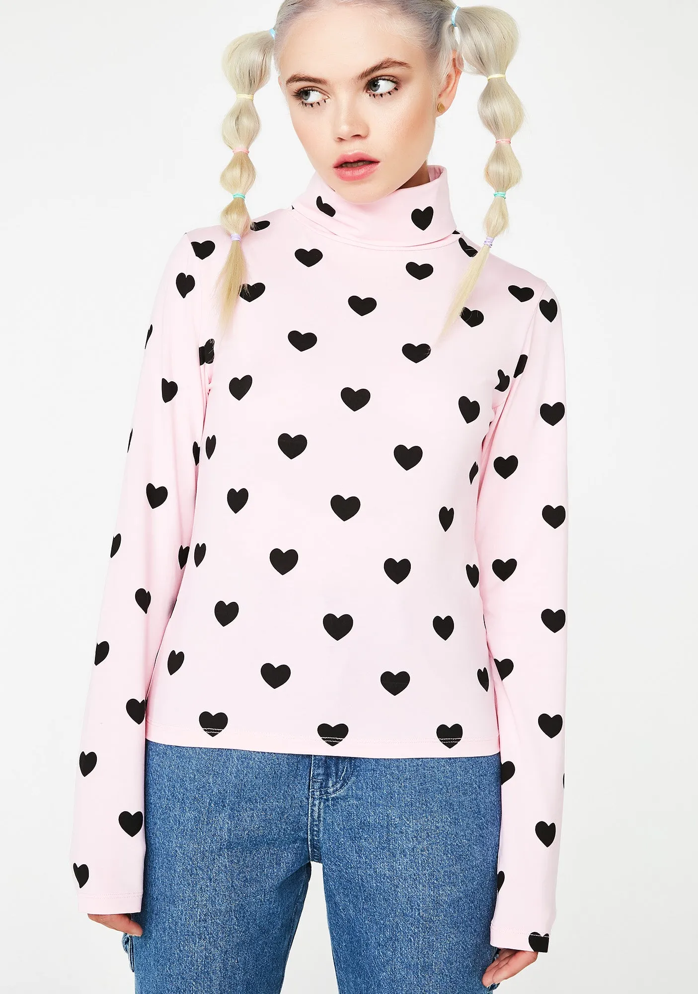 Little Hearts High Neck Top sold by Dolls Kill