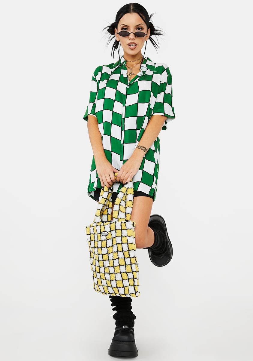 Groovy Tile 70's Collar Button Down sold by Dolls Kill product image thumbnail 3