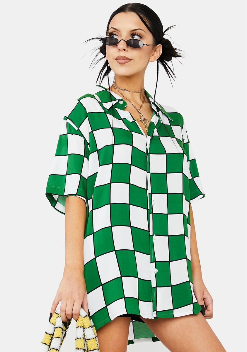 Groovy Tile 70's Collar Button Down sold by Dolls Kill product image thumbnail 2