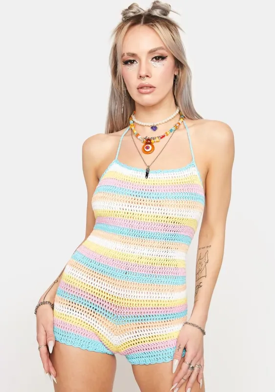 Next Stage Crochet Romper sold by Dolls Kill