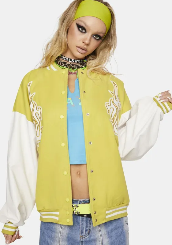 Citrus For The Team Oversized Bomber Jacket sold by Dolls Kill