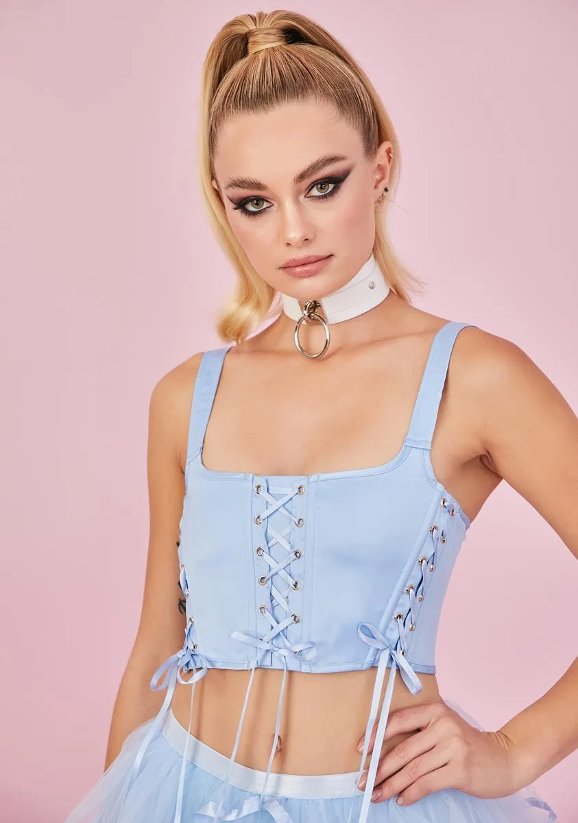 Thinking Of You Lace Up Bustier sold by Dolls Kill