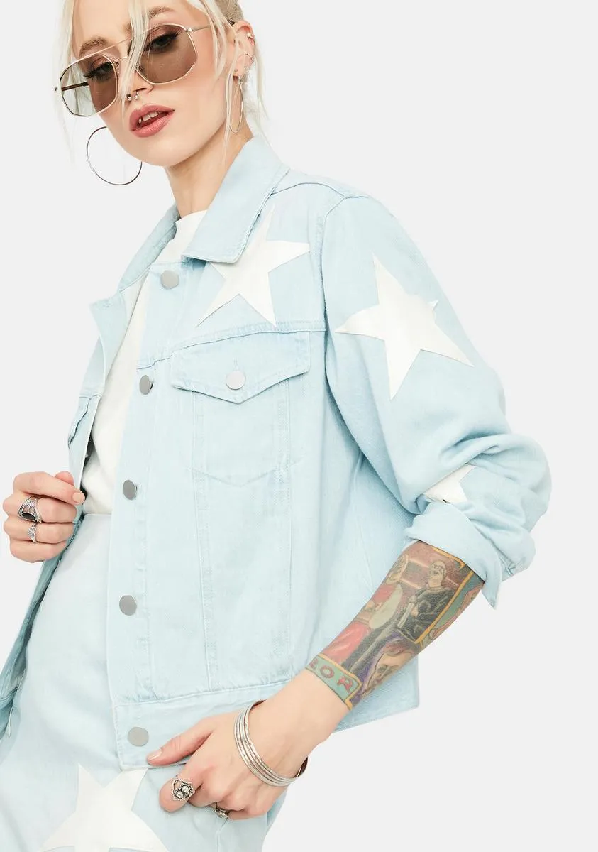 Road Less Traveled Star Patch Jean Jacket sold by Dolls Kill product image thumbnail 2