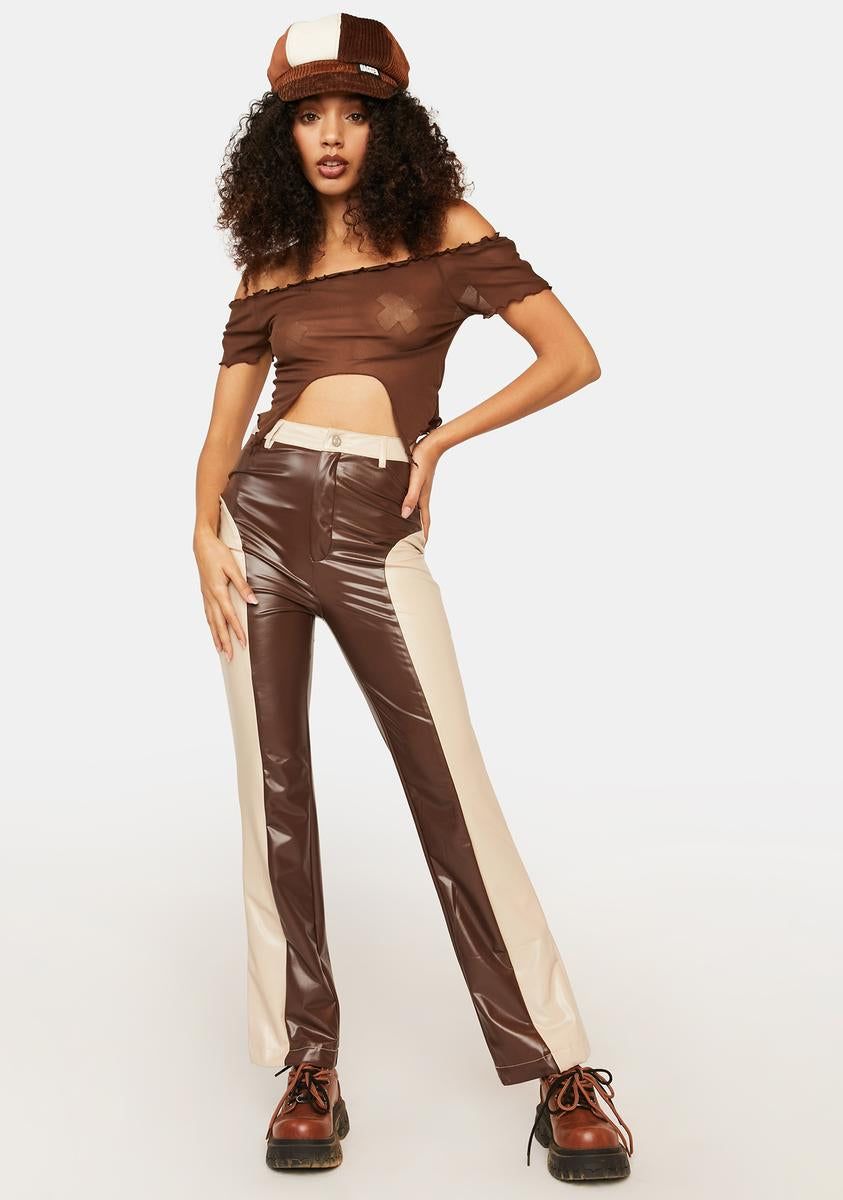 Modern Living Two Tone Vegan Leather Pants sold by Dolls Kill product image thumbnail 3