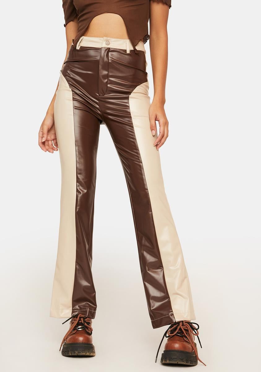 Modern Living Two Tone Vegan Leather Pants sold by Dolls Kill