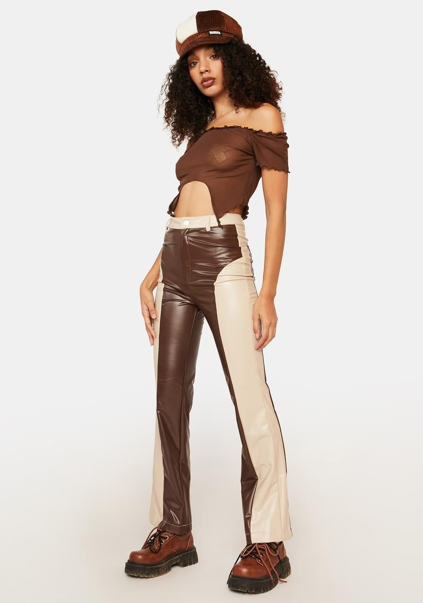 Modern Living Two Tone Vegan Leather Pants sold by Dolls Kill product image thumbnail 2