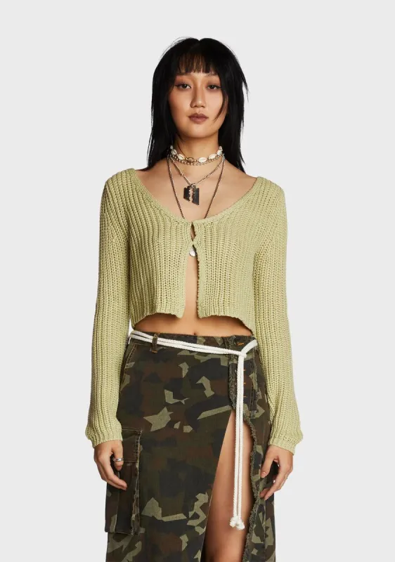 In My Best Interest Cropped Cardigan sold by Dolls Kill