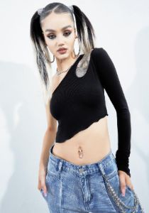 Around That Track One-Sleeve Top sold by Dolls Kill