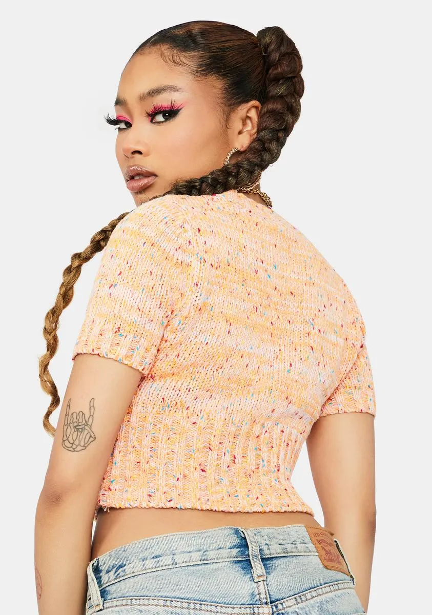 Crush Secret Gossip Short Sleeve Crop Sweater sold by Dolls Kill product image thumbnail 4